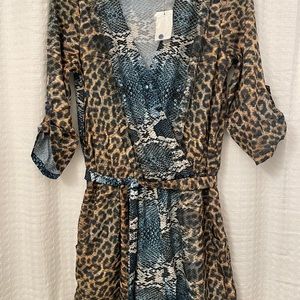 Vibrant Multi-Color Leopard & Snakeskin print Romper- NWT- Saks Off Fifth Size M